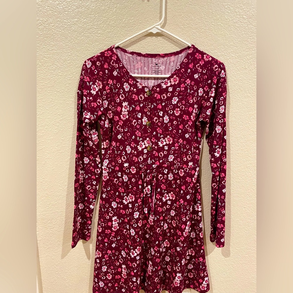 Floral Trapeze Girls Dress Large